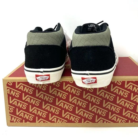 VANS Half Cab Pro Black Suede Canvas Mid Sneakers Men’s 12 Size VN0A38CP2LA - Picture 3 of 8